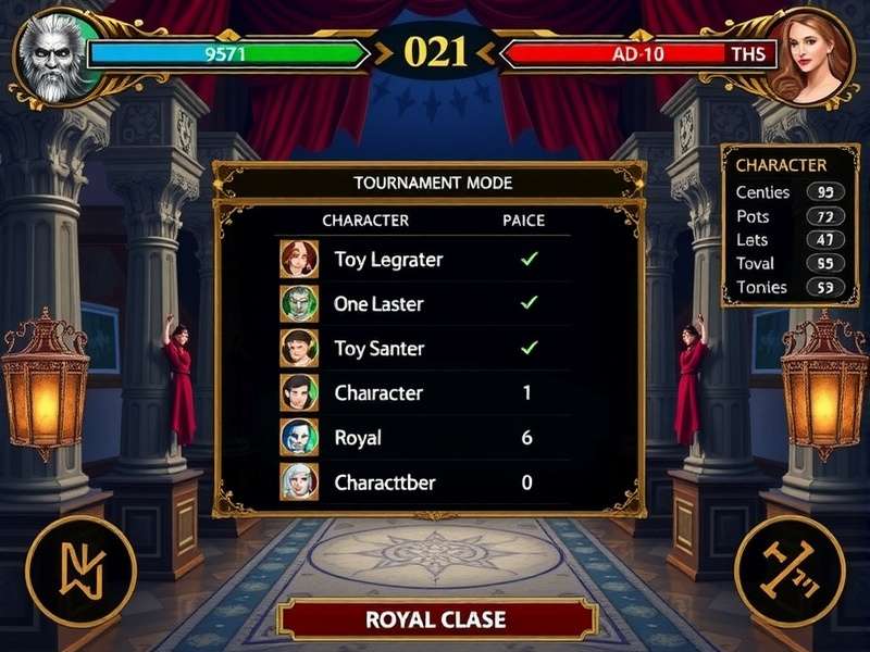 Royal Magnificence Combat character selection screen